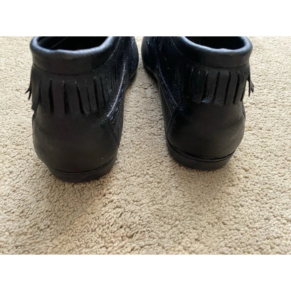 Vintage Hunters Run Black Leather Lace-Up Chukka Ankle Boots Size 11 WW